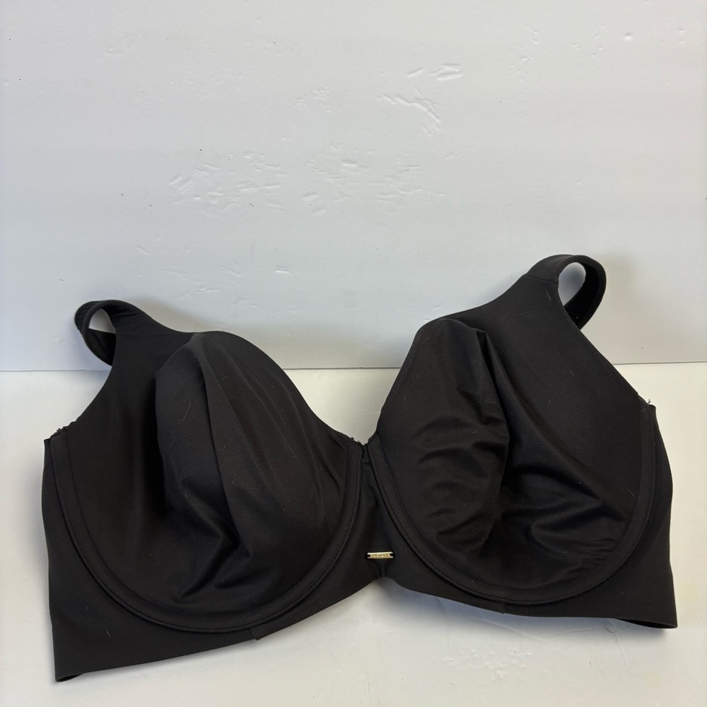 Cacique lightly lined balconette Black Bra underwire molded cups T-shirt 42F